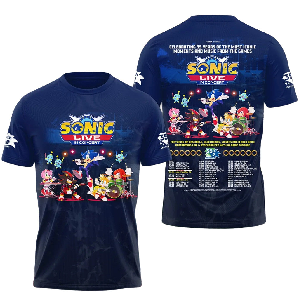 Sonic The Hedgehog 35Th Anniversary Forever Fast Shirt Live In Concert Sonic The Hedgehog Merch - Loomnari