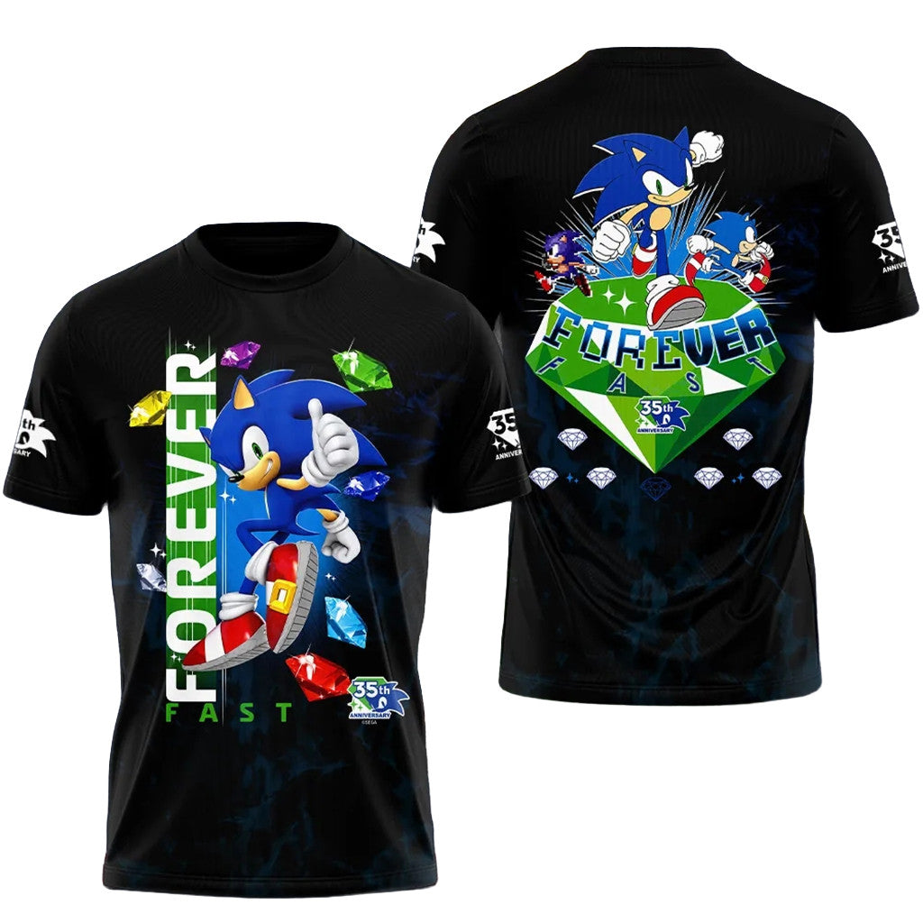 Sonic The Hedgehog 35Th Anniversary Forever Fast T-Shirt Best Gift For Brothers - Loomnari