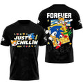 Sonic The Hedgehog 35Th Anniversary Forever Fast T-Shirt Just Chillin Sonic The Hedgehog Merch - Loomnari