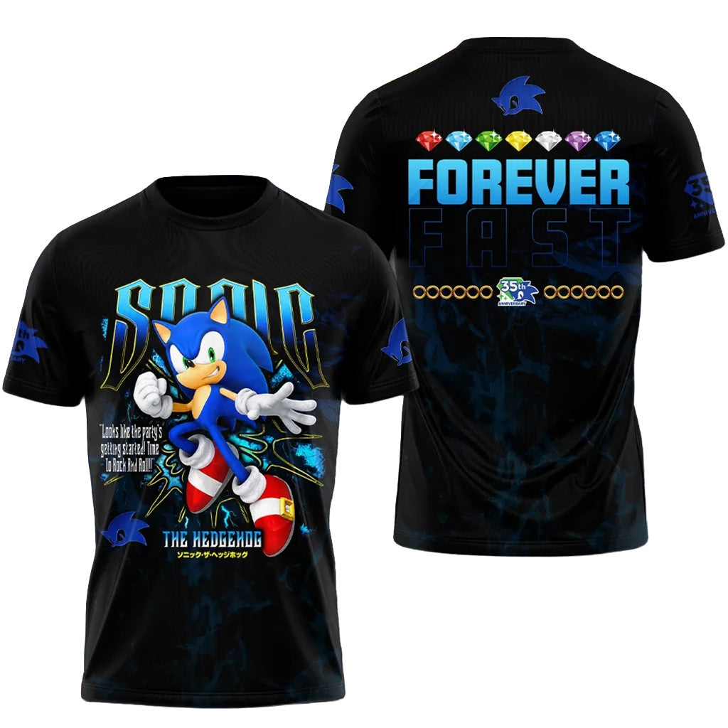 Sonic The Hedgehog 35Th Anniversary Shirt Forever Fast T-Shirt Sonic The Hedgehog Merch 2026 - Loomnari