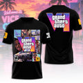 Grand Theft Auto VI T-Shirt Black GTA 6 Merch 2026 Perfect Gift For Game Lovers - Loomnari
