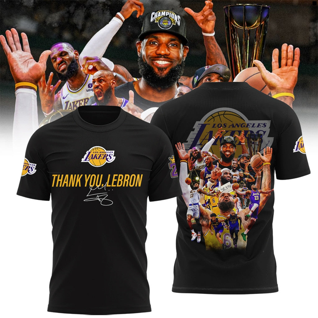 Los Angeles Lakers Thank You Lebron James Graphic T-Shirt Lebron James Merch Fan Gifts Ideas - Loomnari