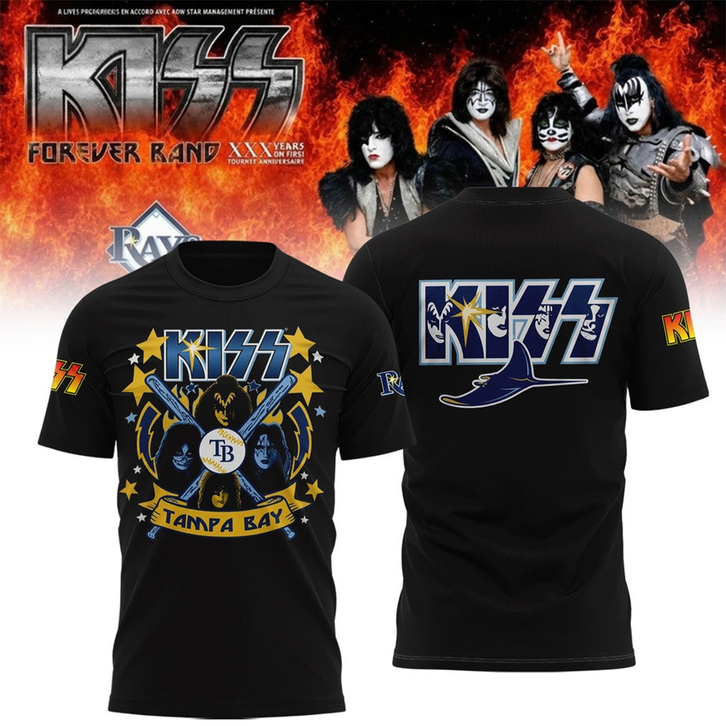 Tampa Bay Rays X KISS Forever Band Tour 2026 T-Shirt Rays Merch Gifts For Boyfriend - Loomnari
