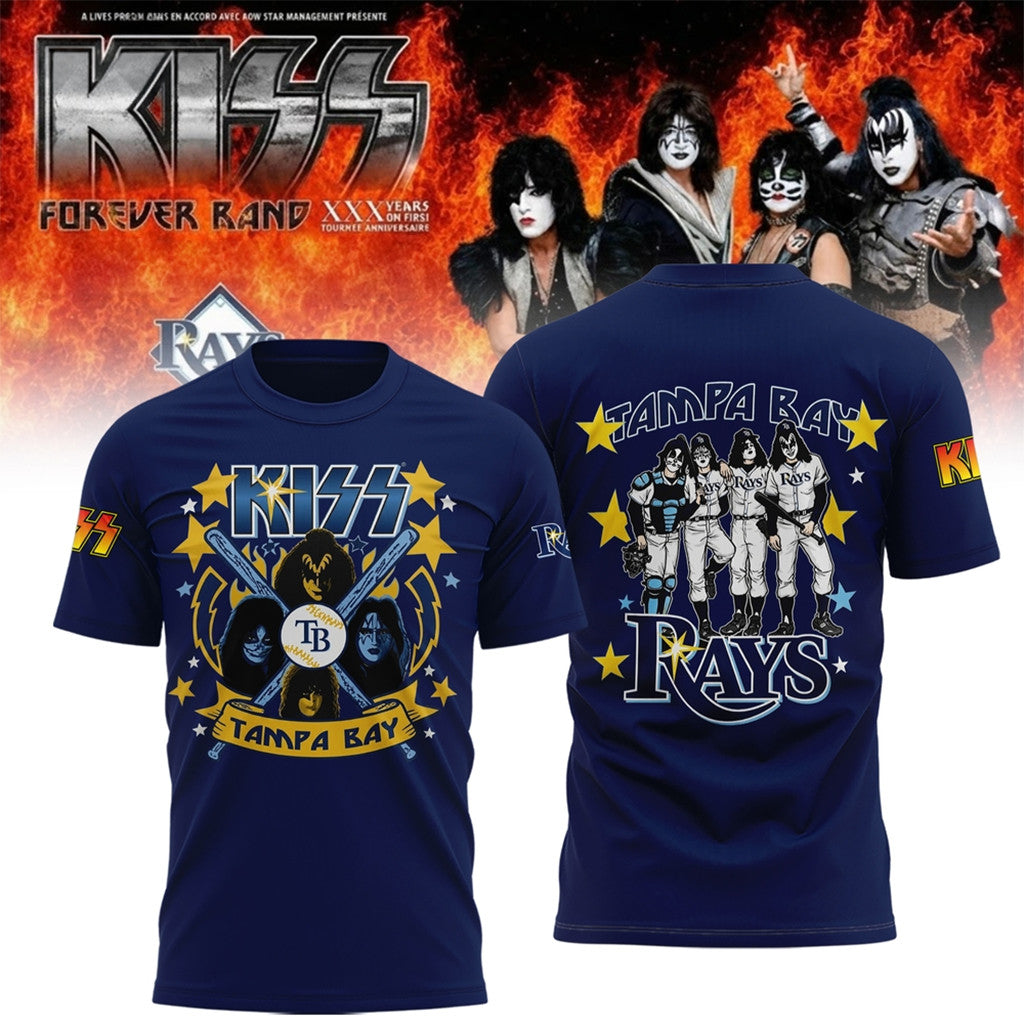 Tampa Bay Rays X KISS Forever Band Tour 2026 T-Shirt KISS Band Tour Merch Gift For Fans - Loomnari