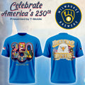 Milwaukee Brewers Celebrate America's 250Th Anniversary Shirt 2026 Brewers Merch Patriotic Gift - Loomnari