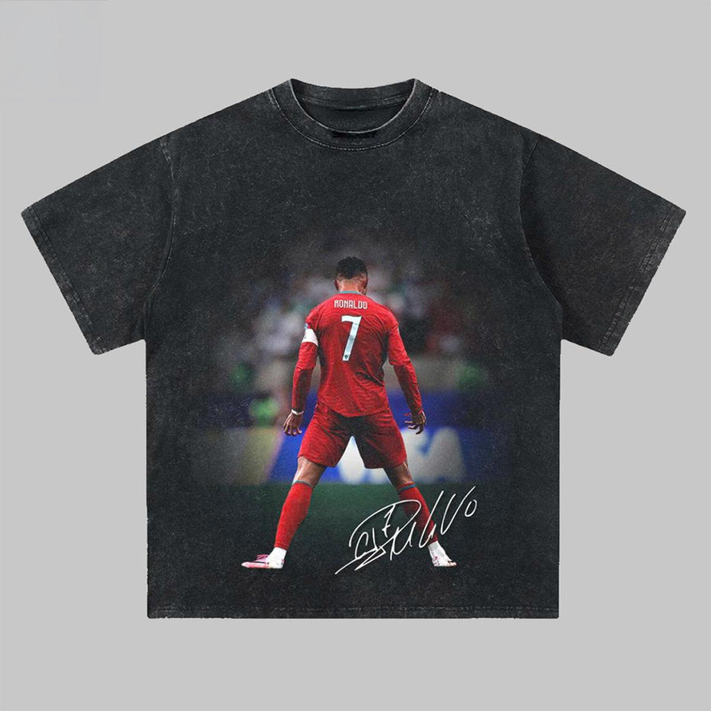 Cristiano Ronaldo FIFA World Cup 2026 Washed T-Shirt The Siu #7 Ronaldo Portugal Merch Gifts - Loomnari