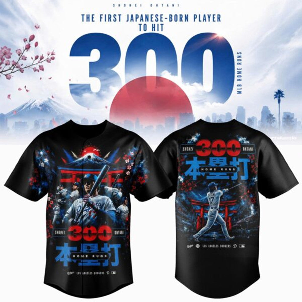 Shohei Ohtani 300 Home Runs Mount Fuji Cherry Blossom Jersey Shohei Ohtani Merch Fan Gifts 2026 - Loomnari