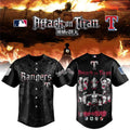 Texas Rangers X Attack On Titan 2026 Baseball Jersey Texas Rangers Merch Best Gift For Him - Loomnari