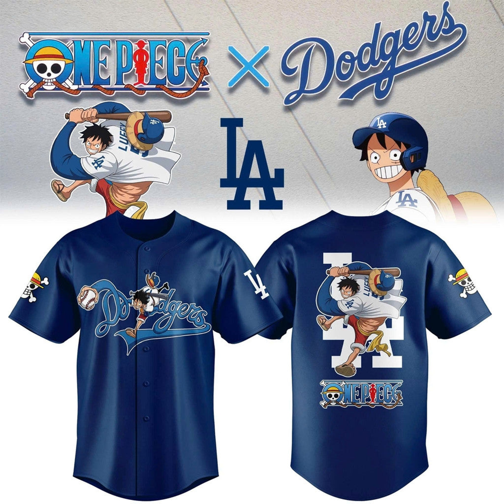 Los Angeles Dodgers X One Piece Night 2026 Baseball Jersey Dodgers Merch Anime Fan Gifts - Loomnari