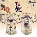 Los Angeles Dodgers Peanuts USA 250Th Anniversary 2026 Baseball Jersey LA Dodgers Merch - Loomnari