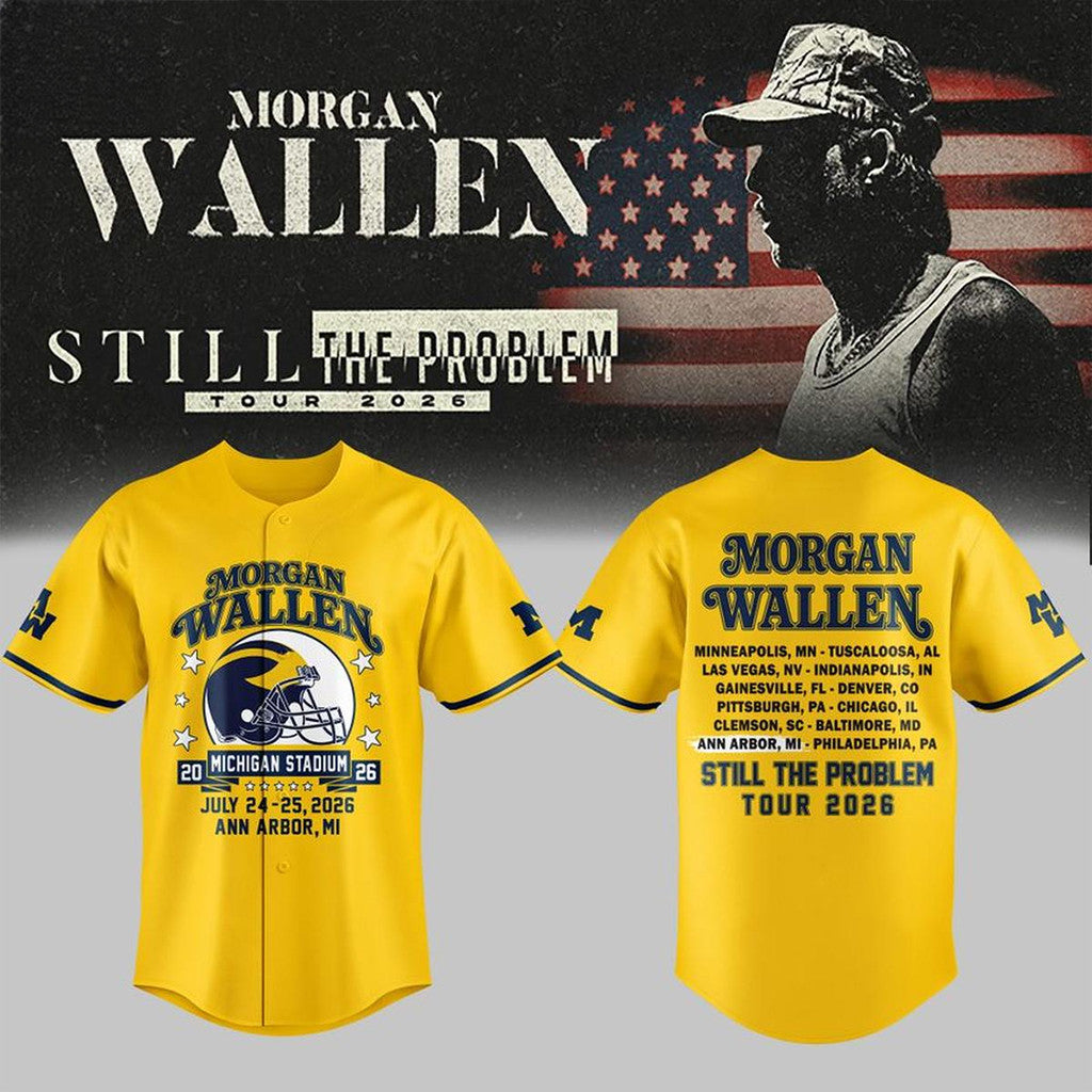 Michigan Wolverines X Morgan Wallen Still The Problem Tour 2026 Jersey Morgan Wallen Merch - Loomnari