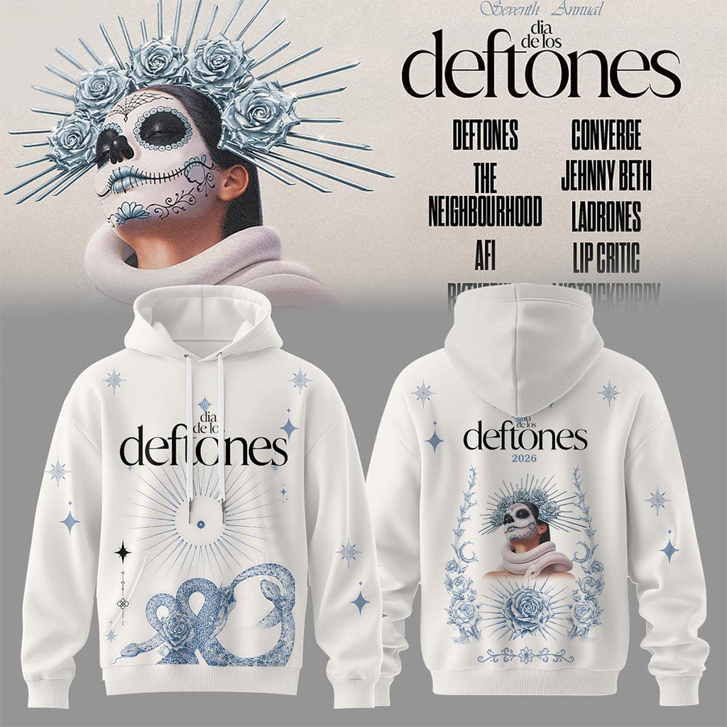 Dia De Los Deftones 2026 Hoodie White Dia De Los Deftones Merch Music Fan Gifts Ideas - Loomnari