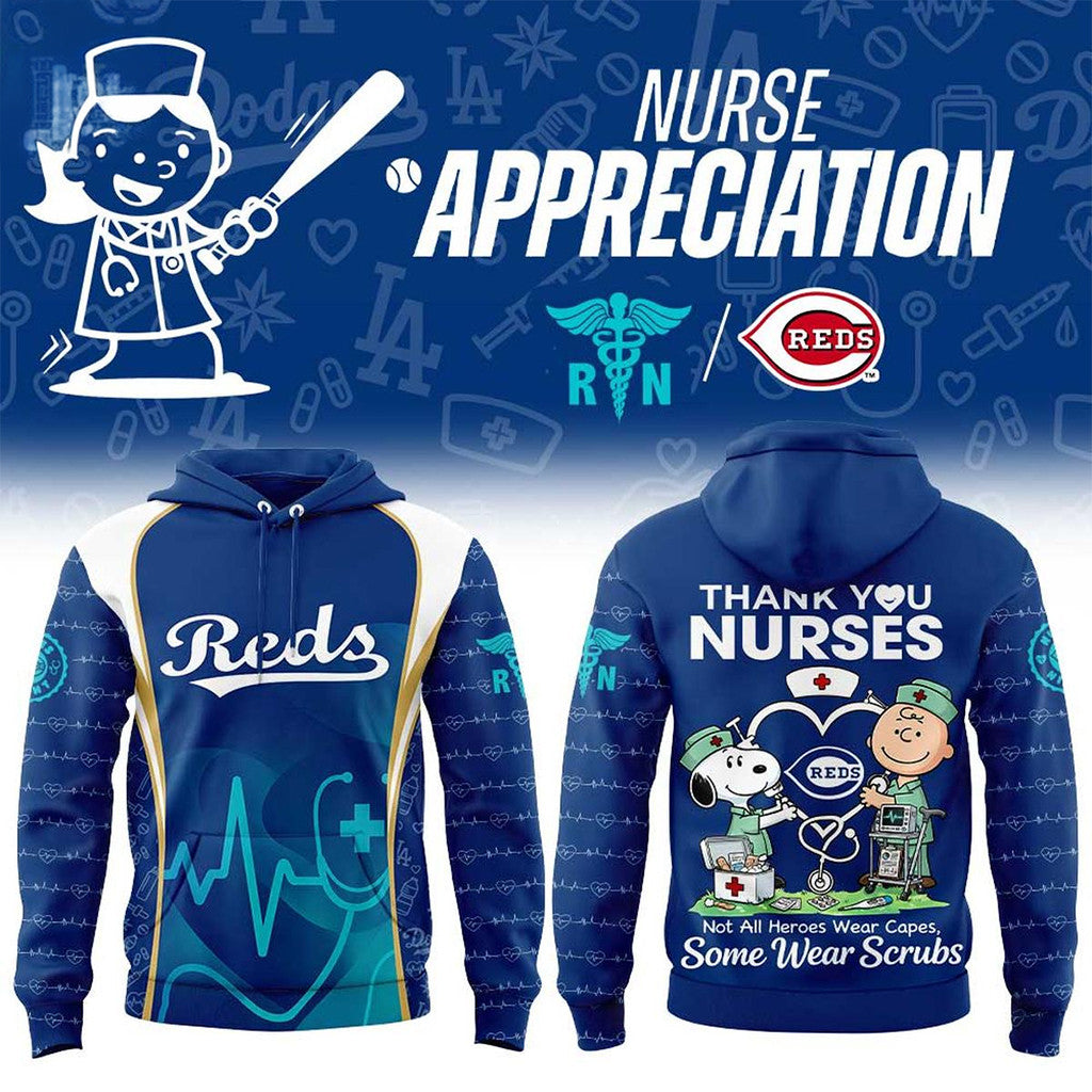 Cincinnati Reds X Peanuts Nurses Game Night 2026 Hoodie Cincinnati Reds Merch Gifts For Nurse - Loomnari
