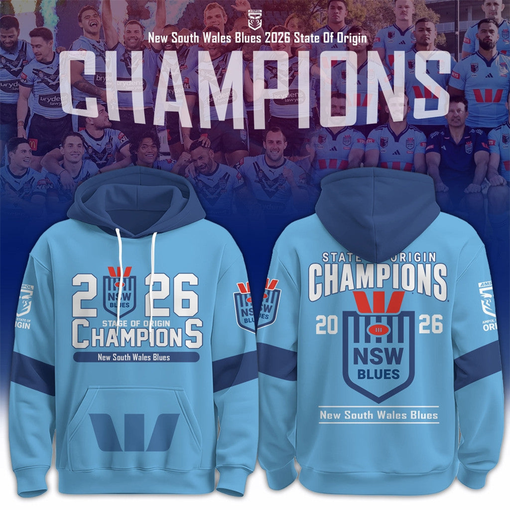 New South Wales Blues 2026 State Of Origin Champions Hoodie NSW Blues Merch Gift For Fans - Loomnari