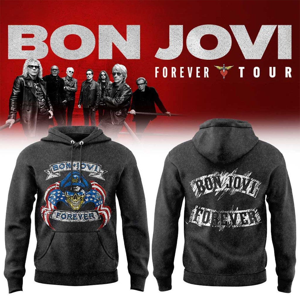 Bon Jovi Forever Tour 2026 Hoodie Bon Jovi Merch Best Gifts For Music Lovers - Loomnari