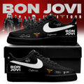 Custom Bon Jovi Forever Tour 2026 Signature Black Shoes Sneakers Bon Jovi Merch Fan Gifts - Loomnari