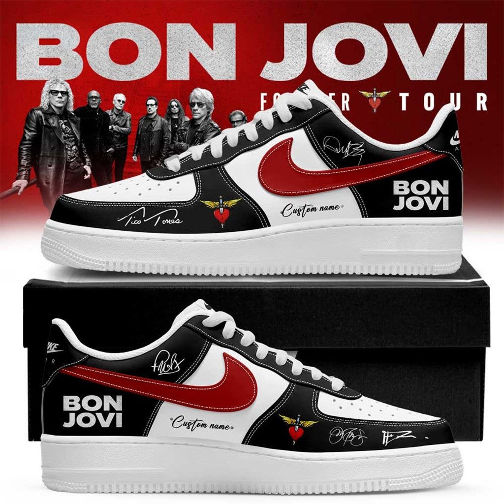 Custom Bon Jovi Forever Tour 2026 Signature Shoes Rock Fans Sneakers Bon Jovi Tour Merch - Loomnari
