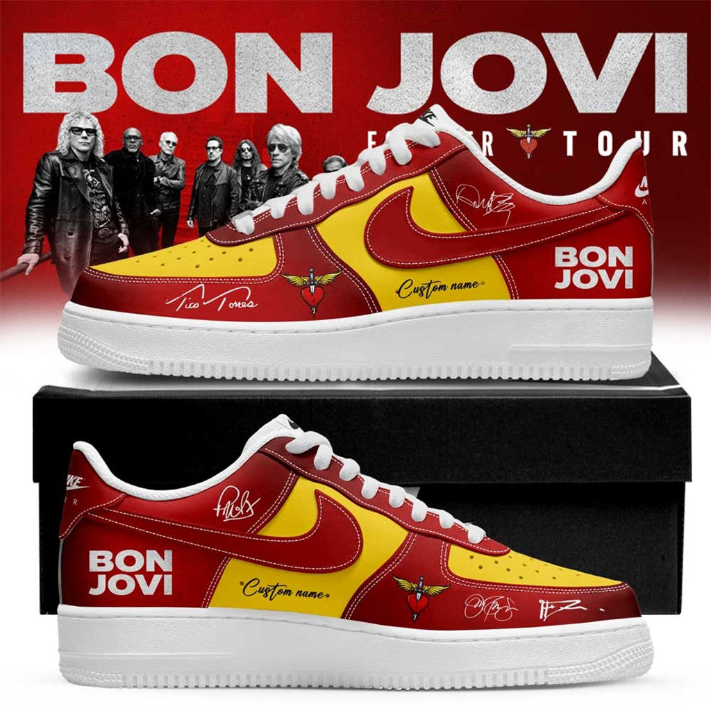 Custom Bon Jovi Forever Tour 2026 Signature Sneakers Rock Fans Shoes Bon Jovi Merch Best Gifts - Loomnari
