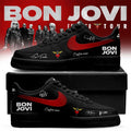 Custom Name Bon Jovi Forever Tour 2026 Signature Black Shoes Sneakers Bon Jovi Merch Fan Gifts - Loomnari