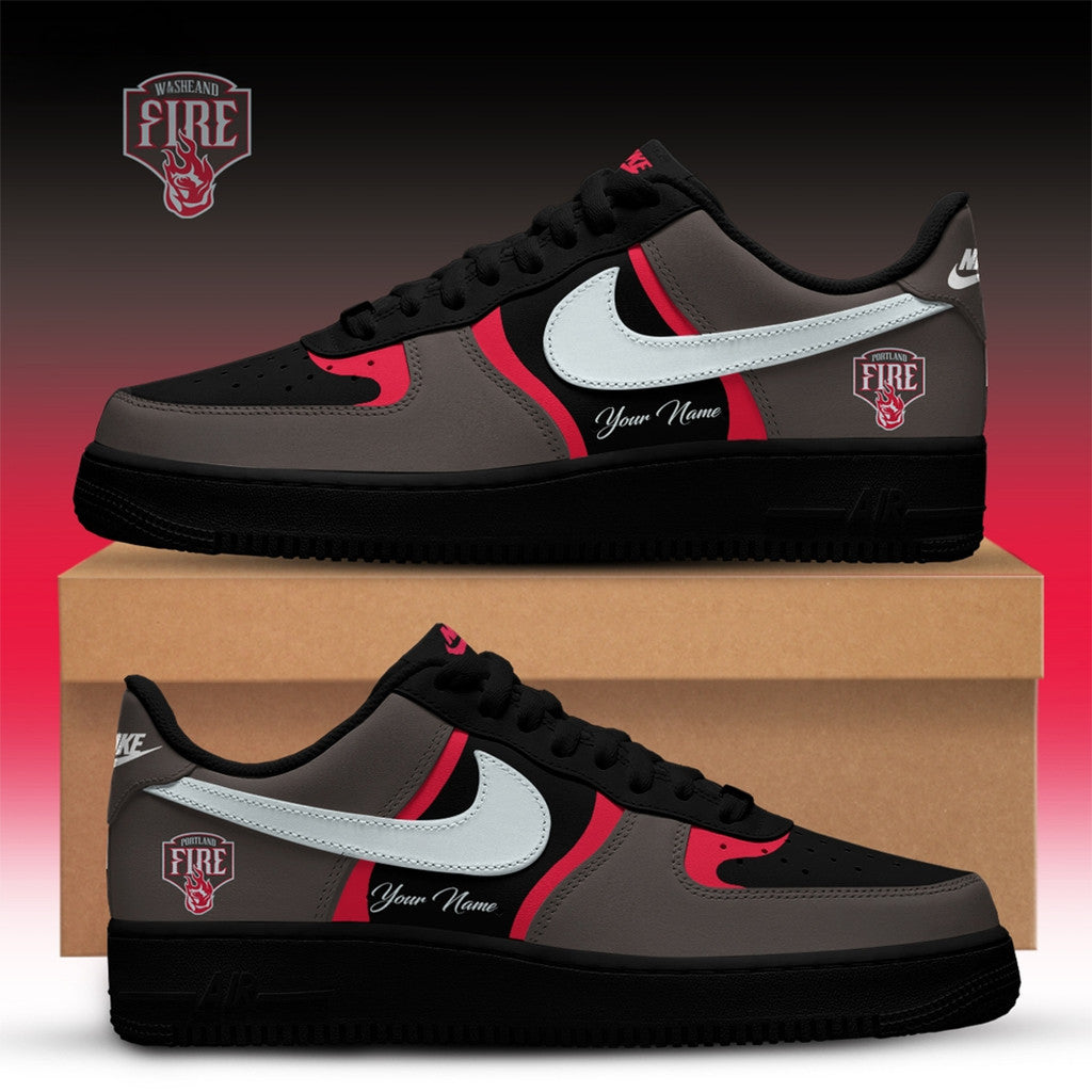 Custom Portland Fire X Back 2 Black Edition Shoes Sneakers For Fans Portland Fire Merch 2026 - Loomnari