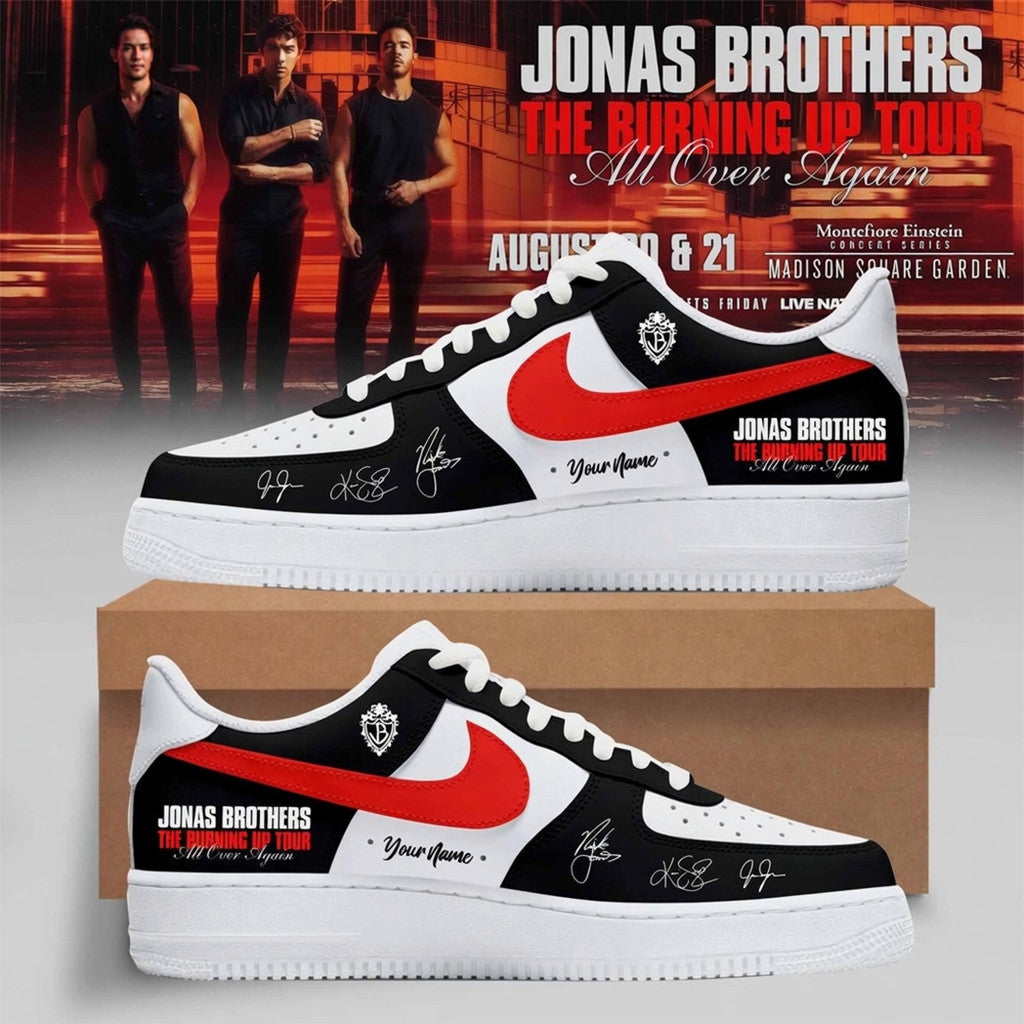 Personalized Jonas Brothers The Burning Up Tour 2026 Shoes Signed Sneakers Jonas Brothers Merch - Loomnari