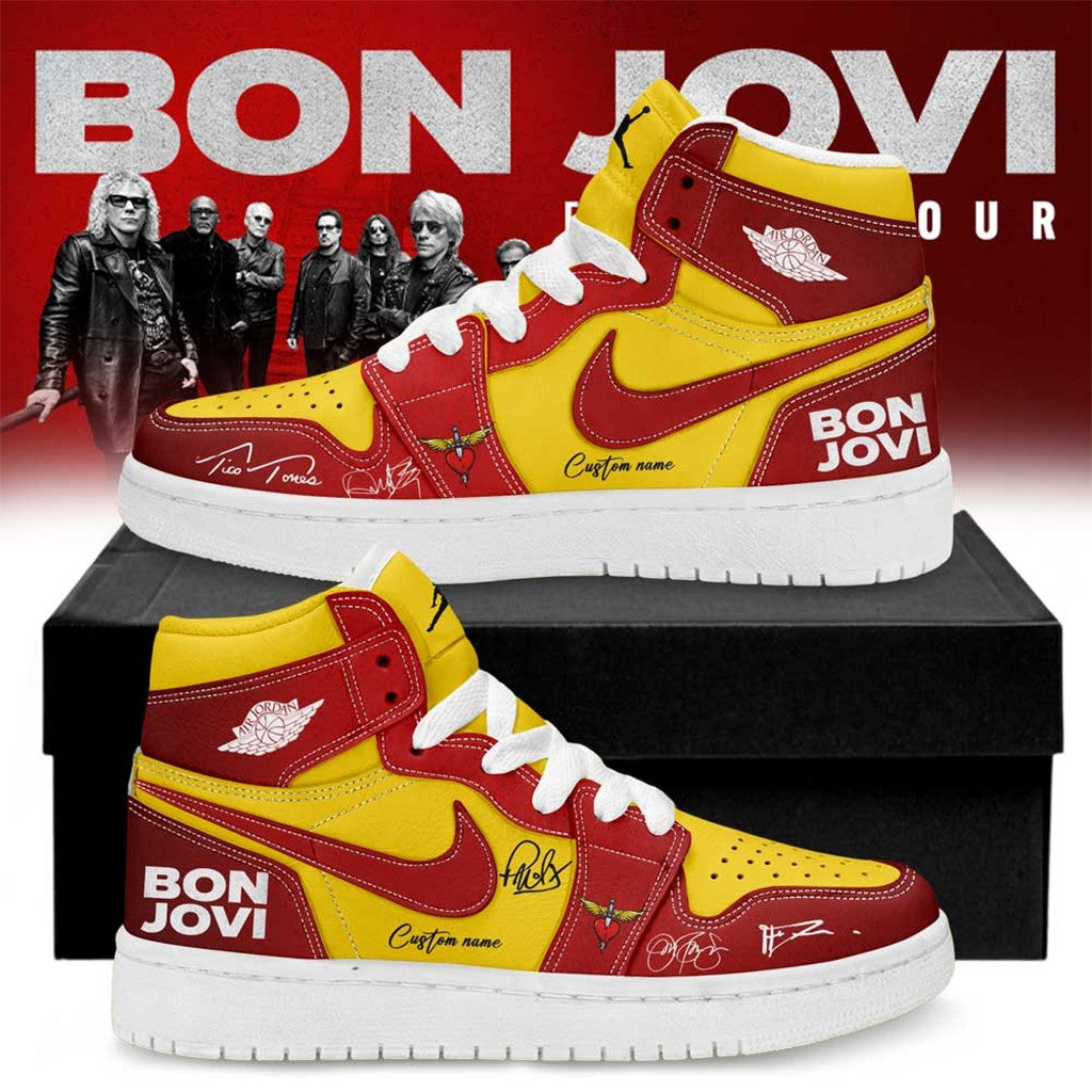 Custom Bon Jovi Forever Tour 2026 Signature Shoes Sneakers Bon Jovi Tour Merch Brothers Gifts - Loomnari
