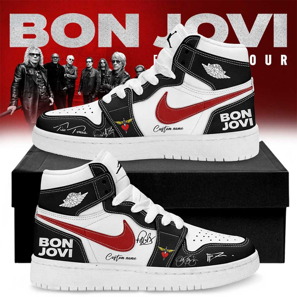 Custom Bon Jovi Forever Tour 2026 Signature Shoes Sneakers Bon Jovi Tour Merch Gift For Fans - Loomnari