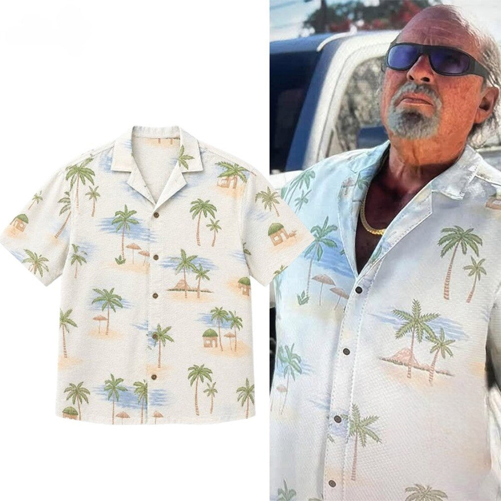 Grand Theft Auto VI Brian Heder Tropical Palm Tree Hawaiian Shirt GTA 6 Merch Gift For Stepdad - Loomnari