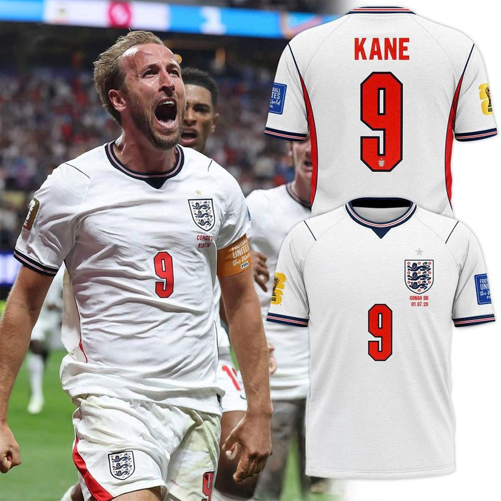#9 Kane Jersey Shirt England National Team FIFA World Cup 2026 Merch Gift For Football Fans - Loomnari