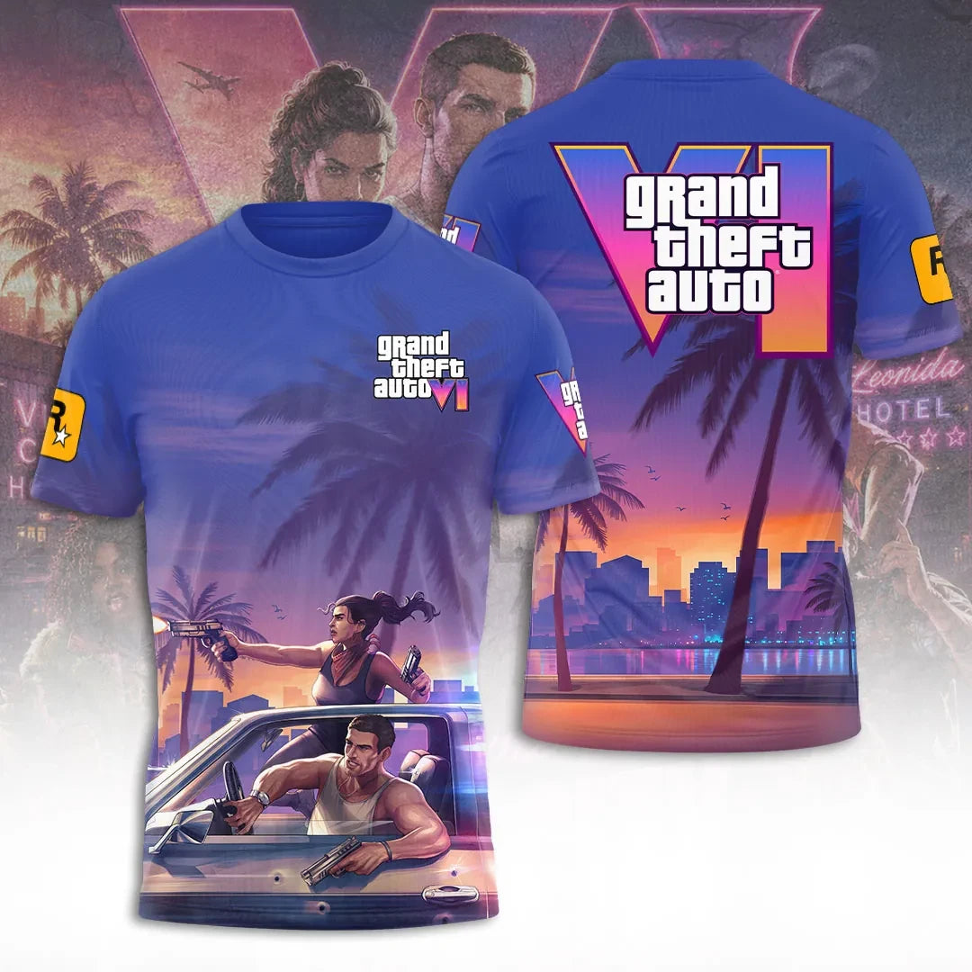 Grand Theft Auto VI Vice City 2026 T-Shirt GTA 6 Merch Gifts For Game Lover Present For BFF - Loomnari