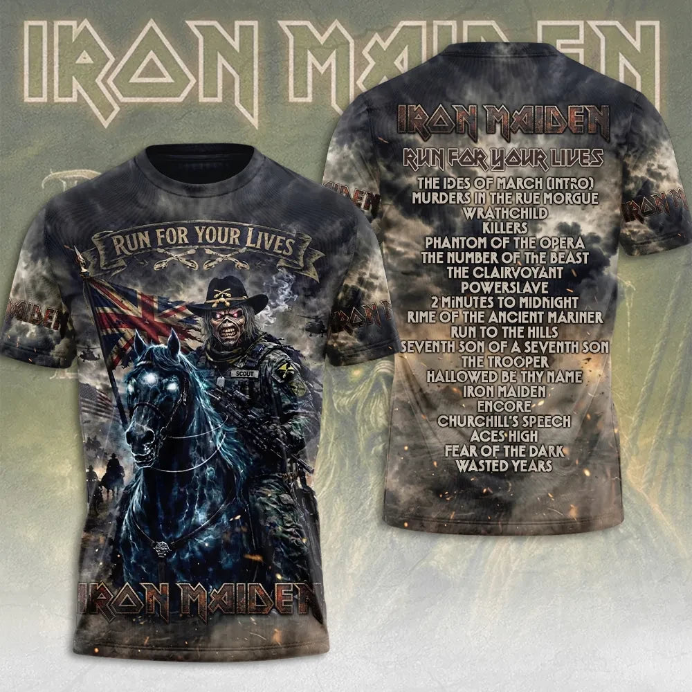 Iron Maiden 2026 Tour Merch Iron Maiden Run For Your Lives World Tour Shirt Gift For Father - Loomnari