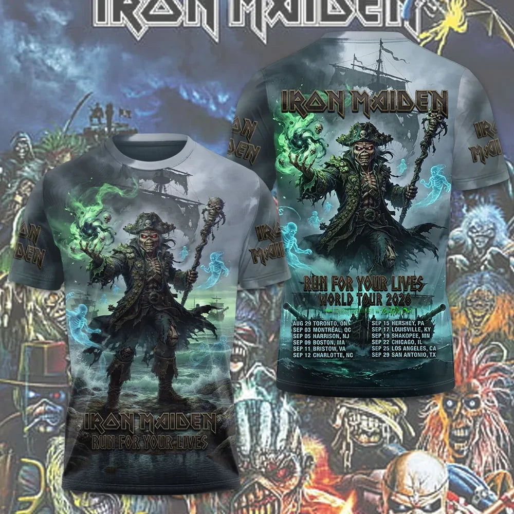 Iron Maiden 2026 Tour Merch Iron Maiden Run For Your Lives World Tour Shirt Gift For Music Fan - Loomnari