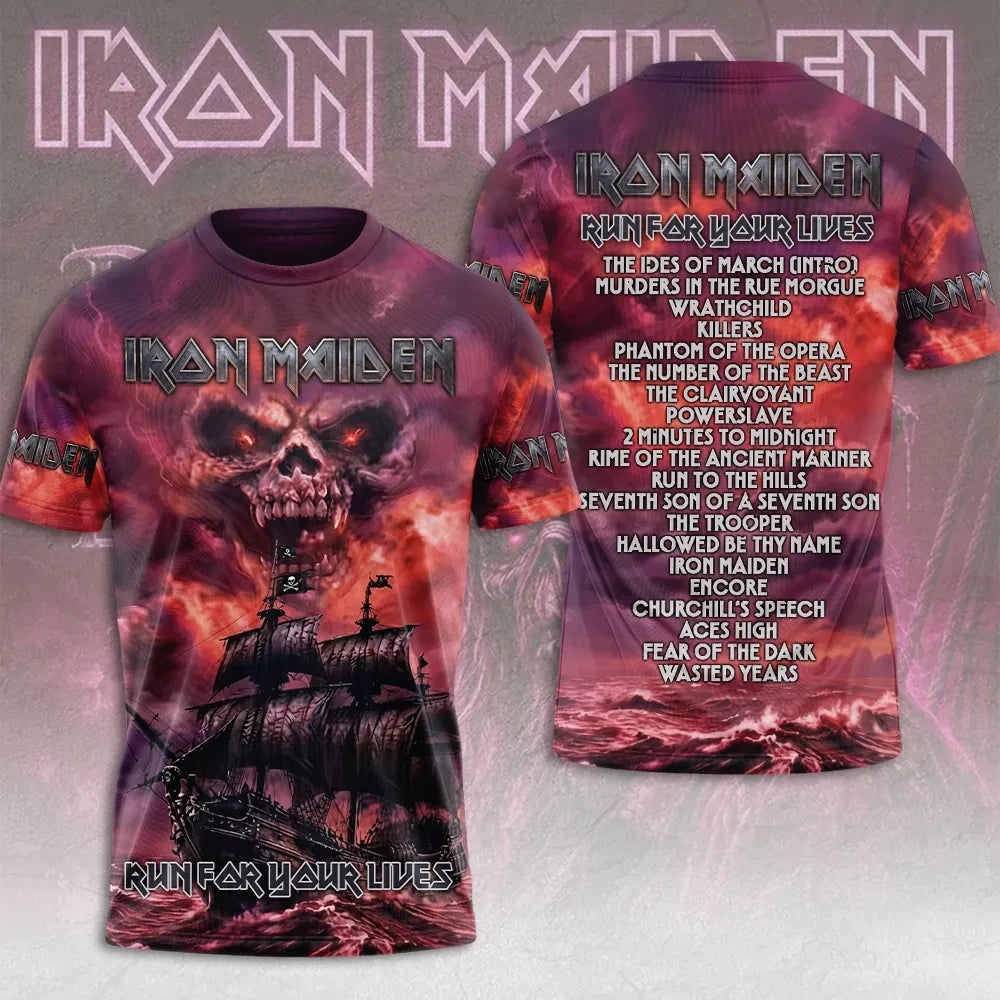 Iron Maiden 2026 World Tour Merch Iron Maiden Run For Your Lives Tour Shirt Music Fan Clothing - Loomnari