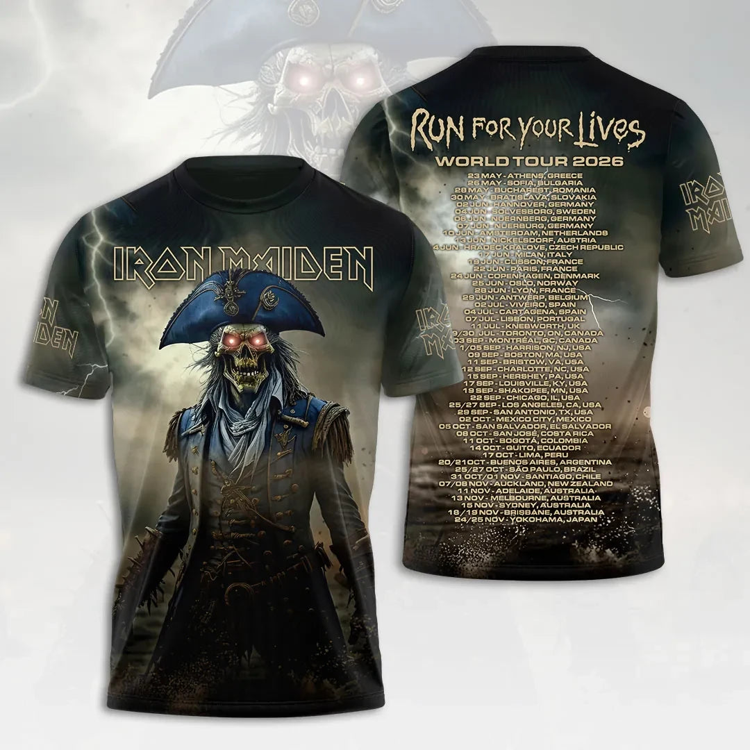 Iron Maiden Merch 2026 IM Run For Your Lives World Tour T-Shirt Music Lover Gifts Ideas - Loomnari