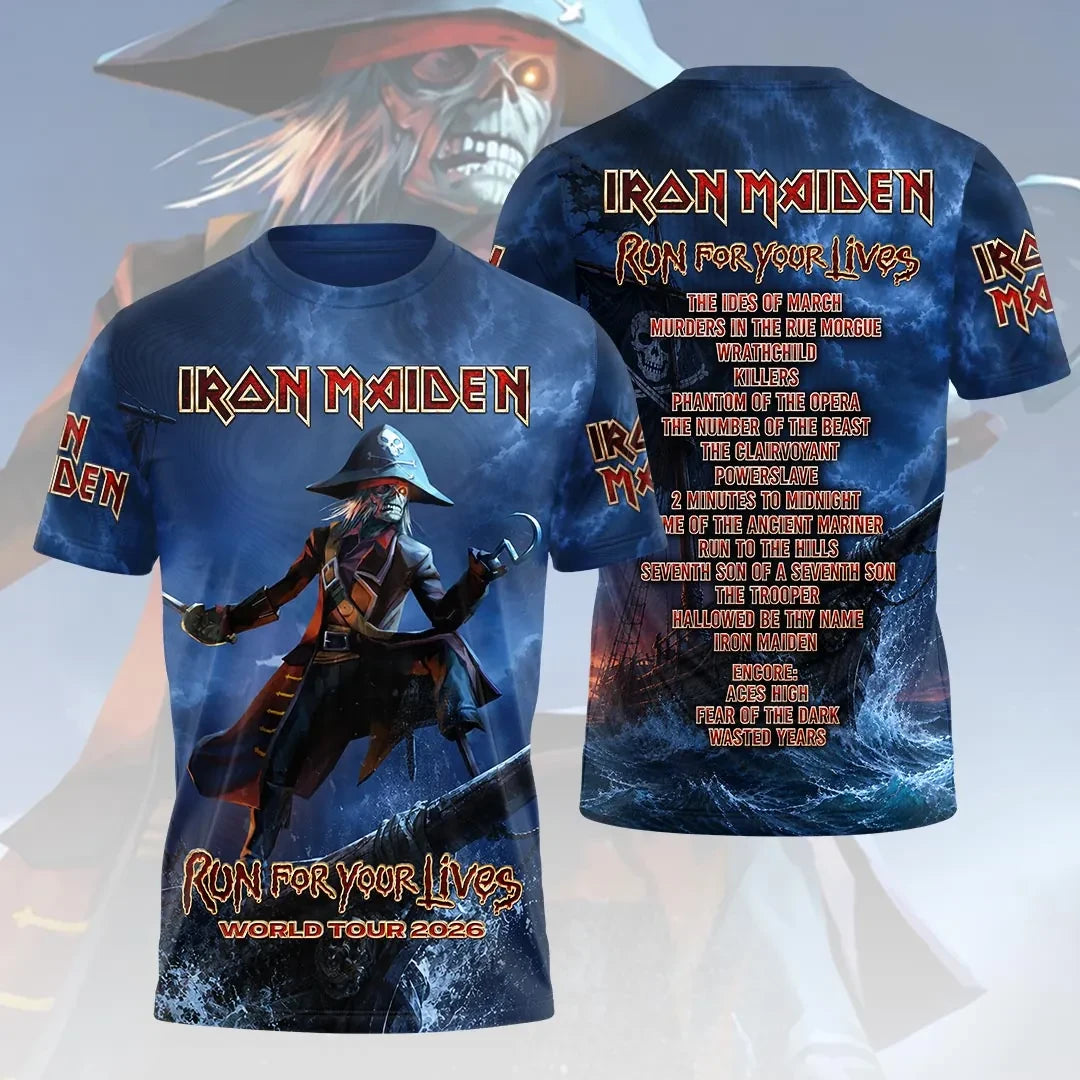 Iron Maiden World Tour 2026 Merch Iron Maiden Run For Your Lives Tour Shirt Best Gift For Fans - Loomnari