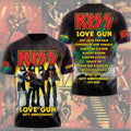 KISS Love Gun 50th Anniversary T-Shirt KISS Band Merch Gifts For Rock Lovers - Loomnari
