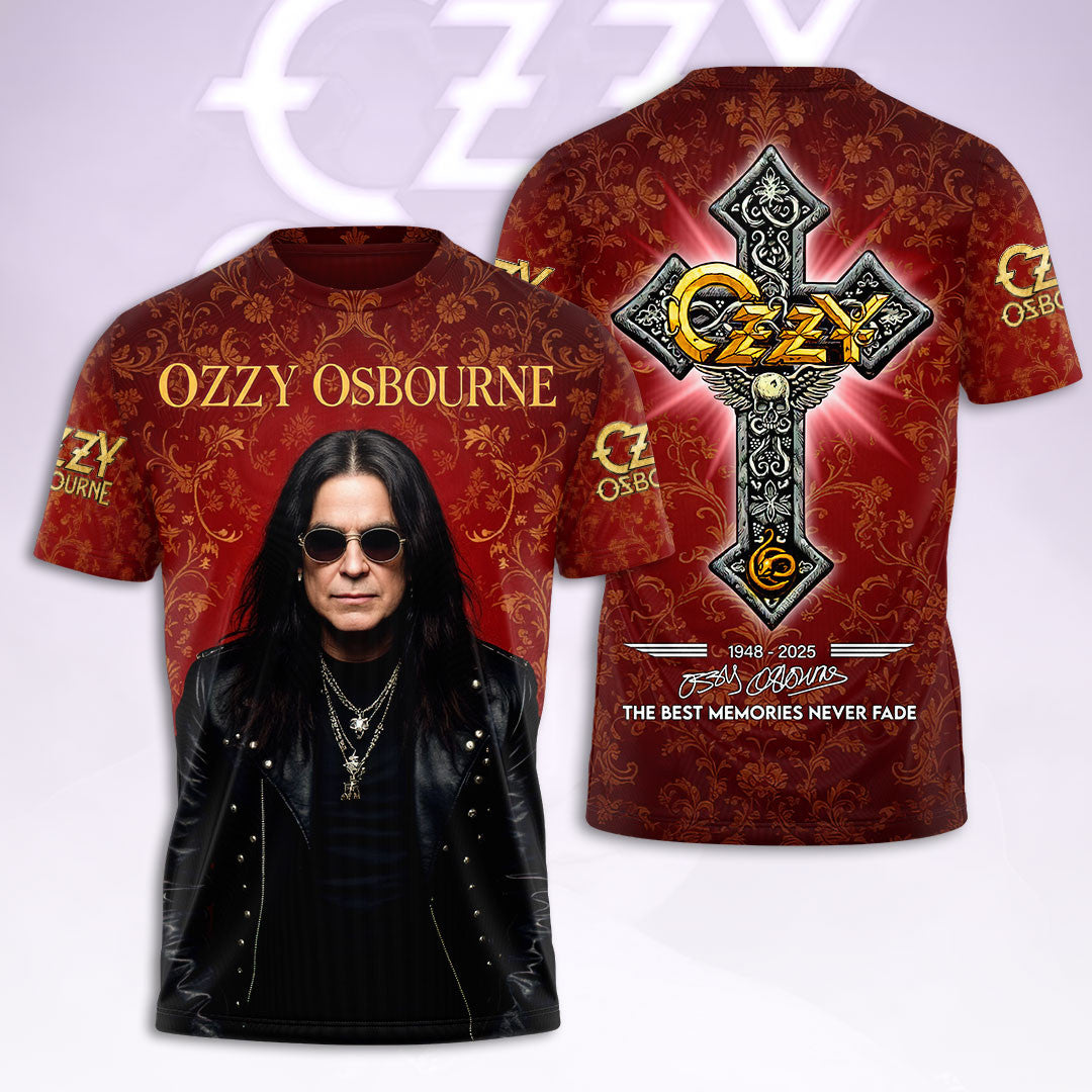 Ozzy Osbourne Merch 2026 Cross T-Shirt The Best Memories Never Fade Shirt Fan Gifts - Loomnari
