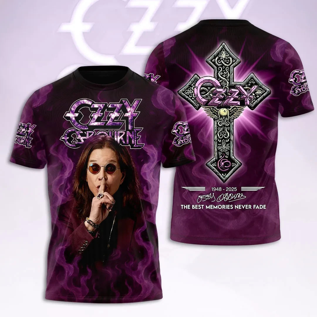 Ozzy Osbourne Signed Shirt 2026 Cross T-Shirt Ozzy Osbourne Merch The Best Memories Never Fade - Loomnari