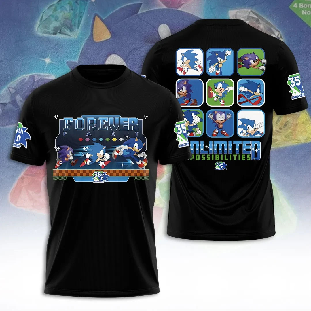 Sonic the Hedgehog 35th Anniversary Merch 2026 Forever Fast Unlimited Possibilities Shirt Gifts - Loomnari