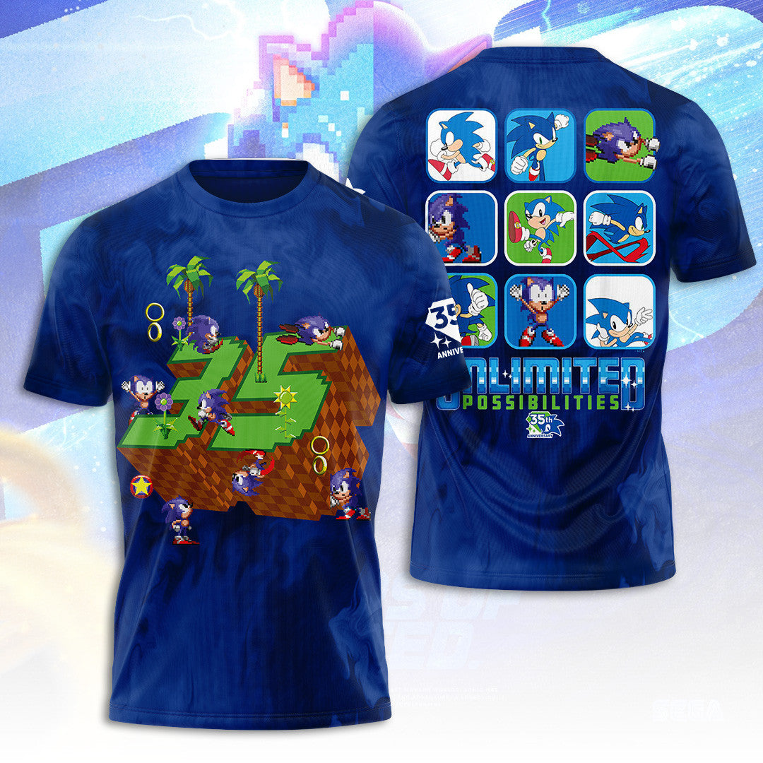 Sonic the Hedgehog 35th Anniversary Merch 2026 Unlimited Possibilities T-Shirt Gift For BFF - Loomnari