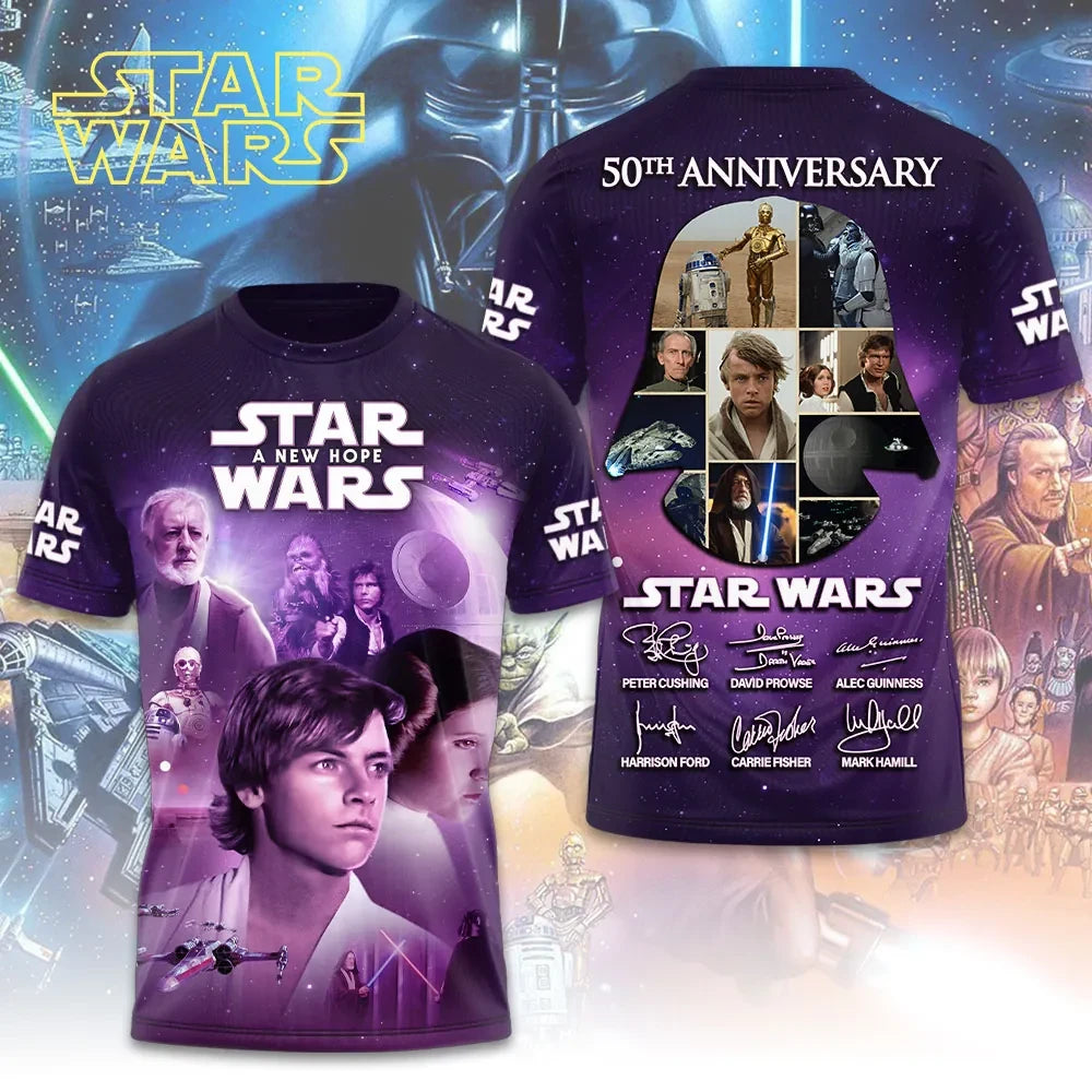 Star Wars 50th Anniversary Merch Star Wars A New Hope T-Shirt Signature Gift For Husband - Loomnari