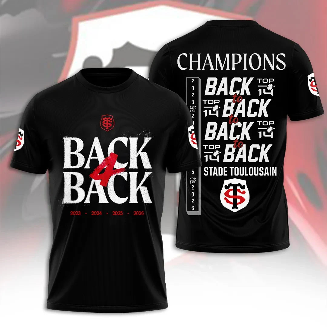 Stade Toulousain 4 Time French Champions 2026 T-Shirt Stade Toulousain Merch Rugby Fan Apparel - Loomnari
