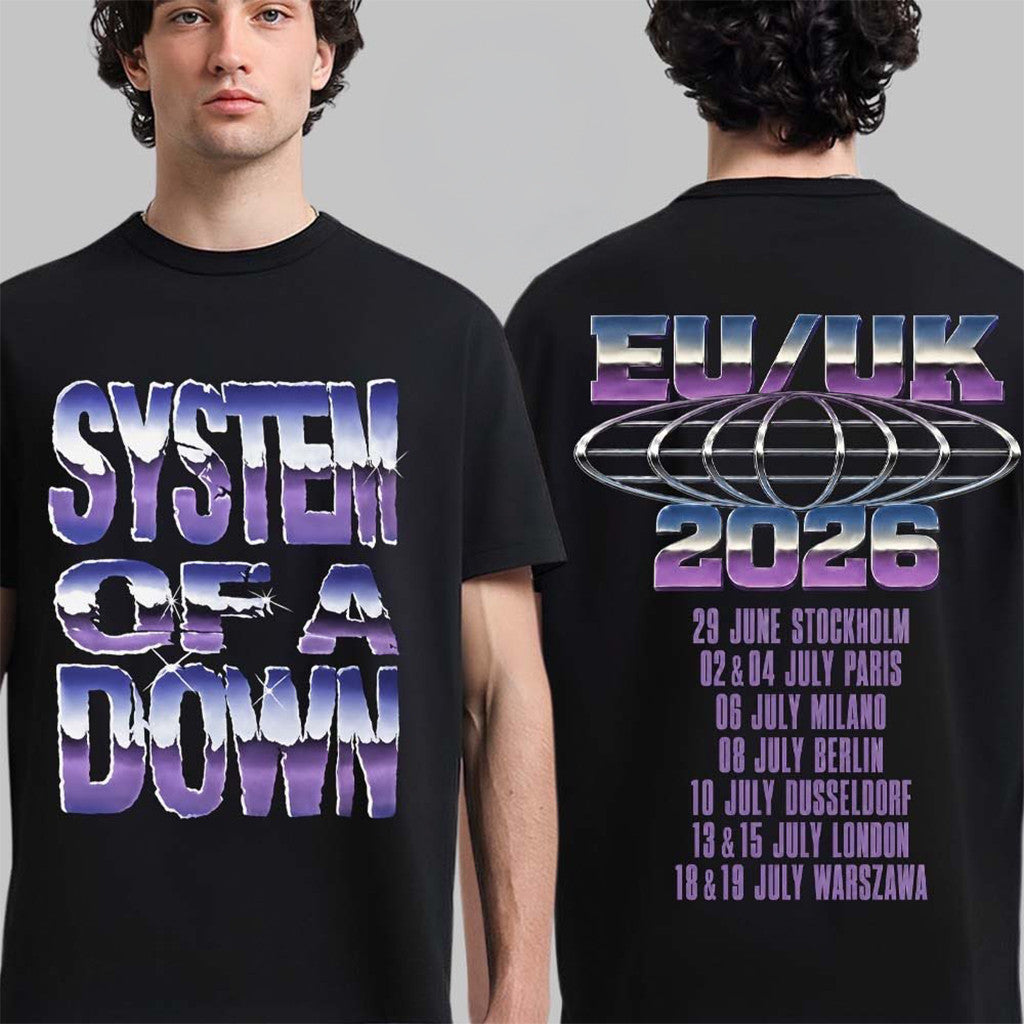 System Of A Down EU And UK Tour 2026 T-Shirt SOAD Merch Music Related Gifts For Guys - Loomnari