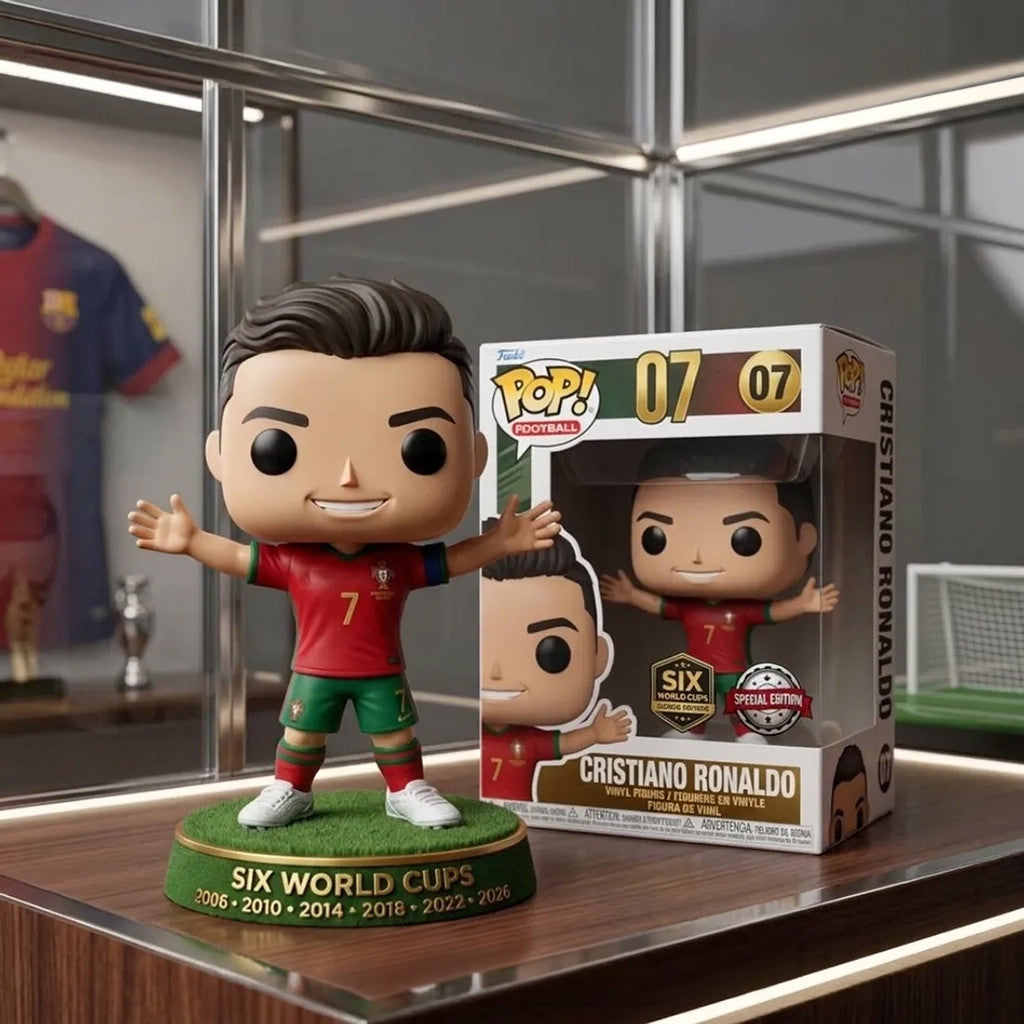 Cristiano Ronaldo Portugal Six World Cups Funko Pop Ronaldo Portugal Merch Gift For CR7 Fans - Loomnari