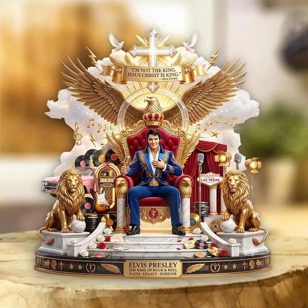 Elvis Presley 2026 I'm Not The King Jesus Chris Is King Acrylic Plaque Elvis Presley Merch - Loomnari