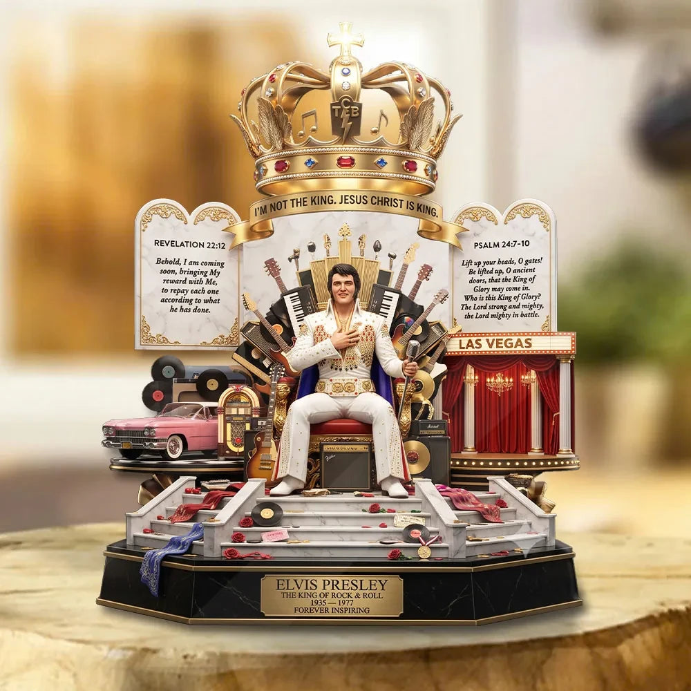 Elvis Presley The King Of Rock And Roll Acrylic Plaque 2026 Elvis Presley Merch Desk Decor - Loomnari