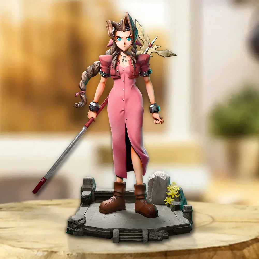Final Fantasy VII X Aerith Gainsborough 30th Anniversary Acrylic Plaque Gamer Merch Her Gifts - Loomnari