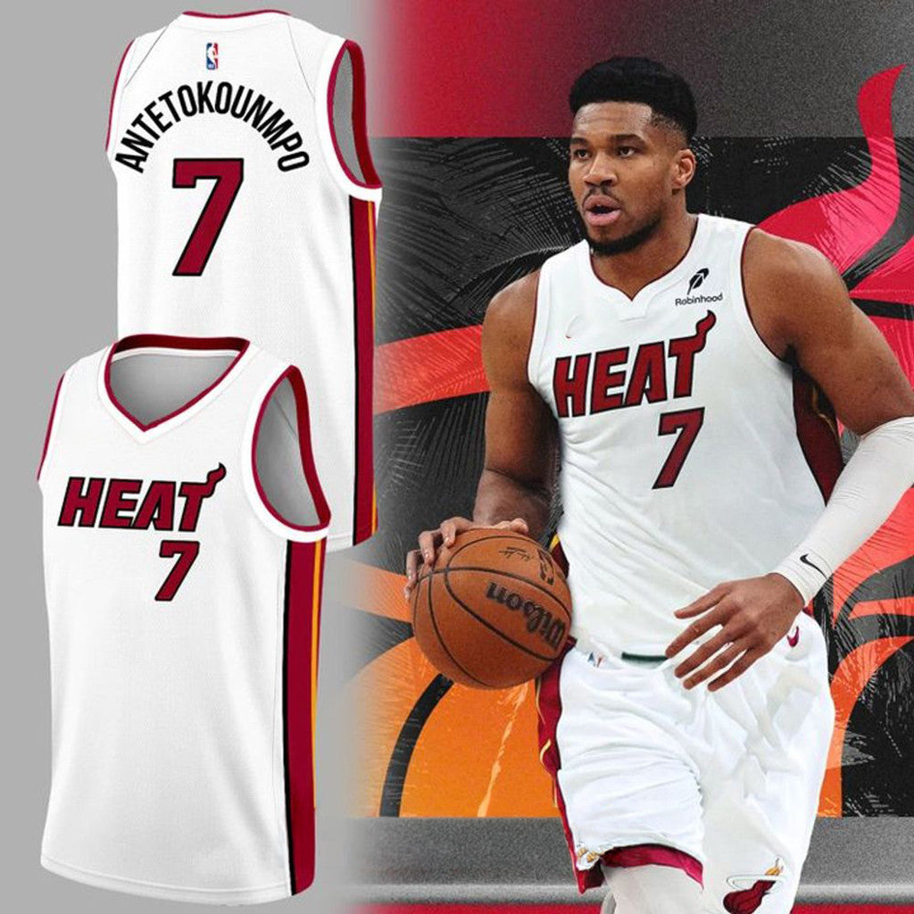 Giannis Antetokounmpo Basketball Jersey #7 Miami HEAT Merch Gift For Basketball Fans - Loomnari