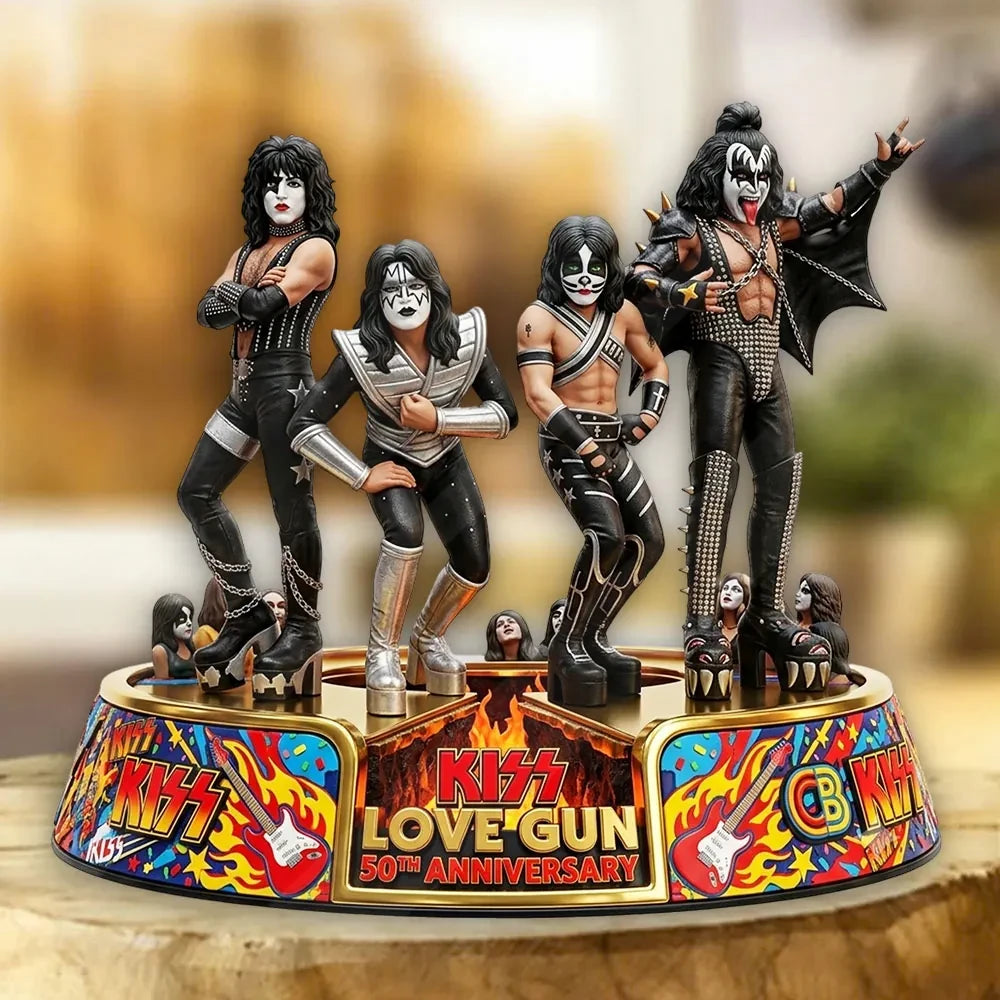 KISS Love Gun 50th Anniversary Acrylic Plaque KISS Band Merch Best Gift For Stepdad - Loomnari