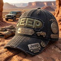 Jeep 85 Years For Adventure Distressed Hat Legendary Off-Road Baseball Cap Jeep Merch Dad Gifts - Loomnari